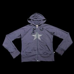 Navy Hoodie with Silver Star